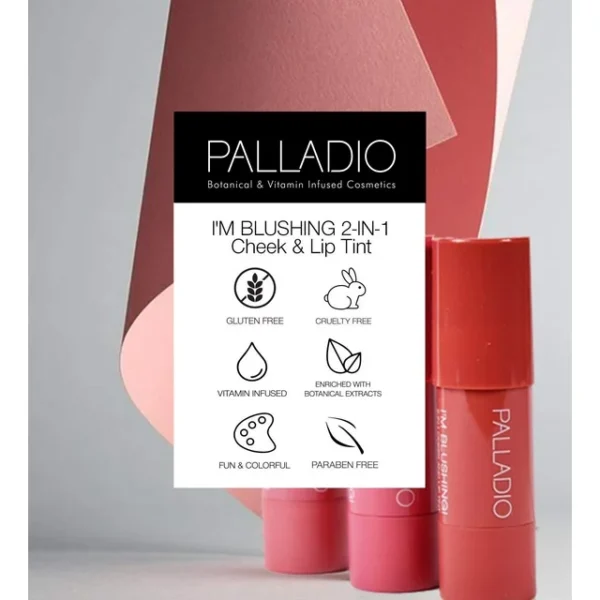 "Palladio Cream Blush, I'm Blushing 2-in-1 Cheek and Lip Tint - Image 2