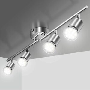 4 Light Track Lighting Kit,Modern Track Light with Flexible Rotatable Light Head