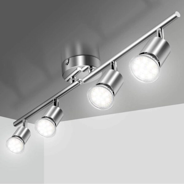 4 Light Track Lighting Kit,Modern Track Light with Flexible Rotatable Light Head
