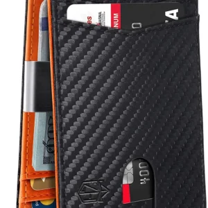 Zoha Wallet for Men Slim, Genuine Leather Mens Wallet RFID Blocking Credit Card Holder with Money Clip