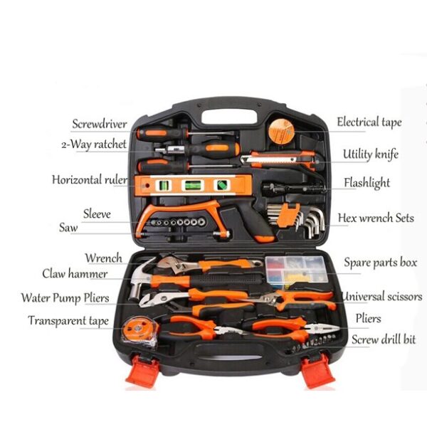 Polarlander 100 PCS Household Tools Garden Home Tool Set Kit Box Repair Hard Case DIY Handy - Image 2