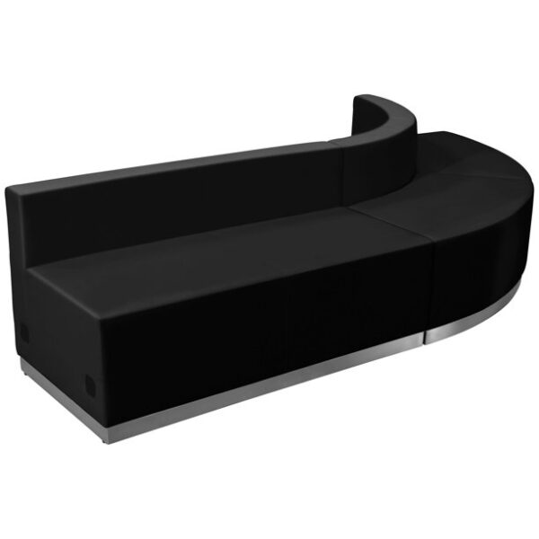 Black LeatherSoft Reception Configuration, 3 Pieces - Image 3