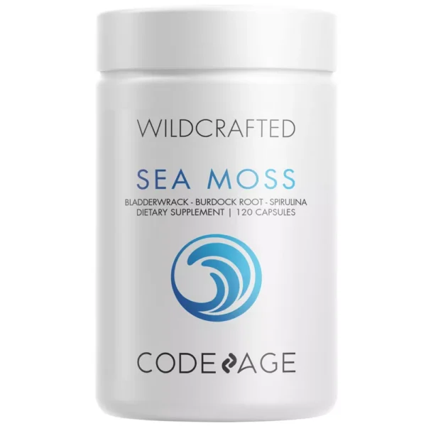 Wildcrafted Irish Sea Moss, Bladderwrack, Burdock, Spirulina & BioPerine Black Pepper Supplement – 120ct