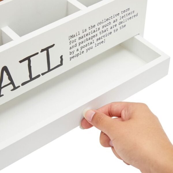 Juvale 3 Tier Wooden Mail Desktop Organizer & Sorter with Storage Drawer - for Office and Home - Image 2